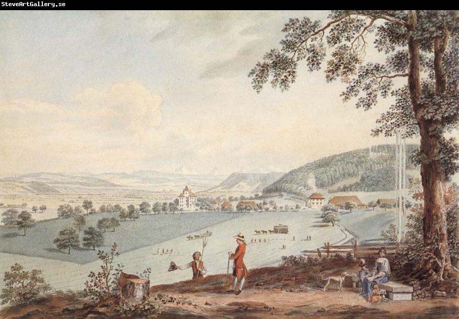 Johann Ludwig Aberli Kehrsatz in Bern view of north